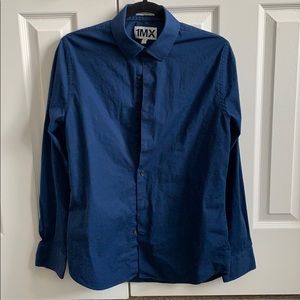 Express Men’s extra slim fit dress shirt 1MX blue